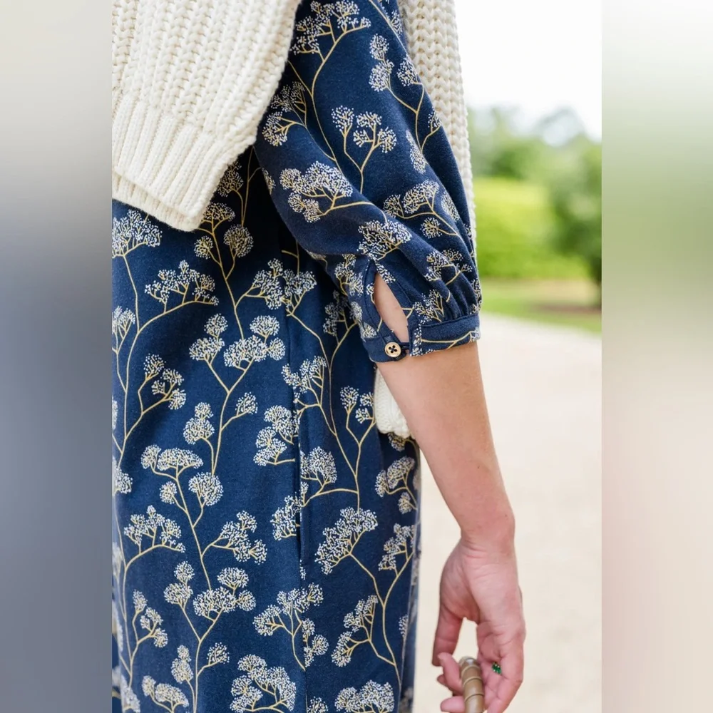 DUFFIELD LANE  ASHLYNN DRESS IN NAVY GROVE Sz S - Picture 3 of 15